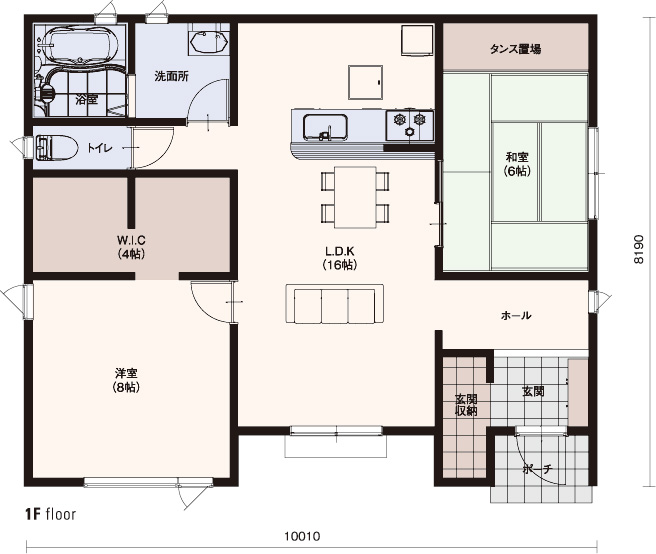 ■1F面積/77.01m² ■延床面積/77.01m²(23.29坪)