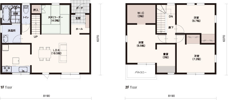 ■1F面積/50.51m² ■2F面積/49.68m² ■延床面積/100.19m²(30.30坪)