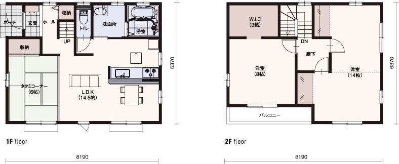 ■1F面積/50.51m² ■2F面積/48.02m² ■延床面積/98.53m²(29.80坪)