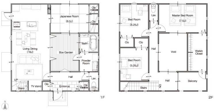 ■1F面積/43.06m²(13.02坪) ■2F面積/41.40m²(12.52坪) ■延床面積/84.46m²(25.54坪)
